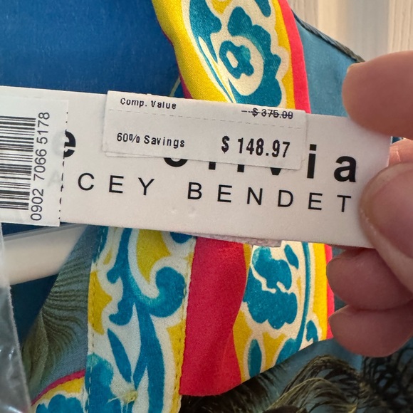 Alice + Olivia- Vibrant Tropical Print Shirt 100% silk. Fashion statement piece - Picture 3 of 4